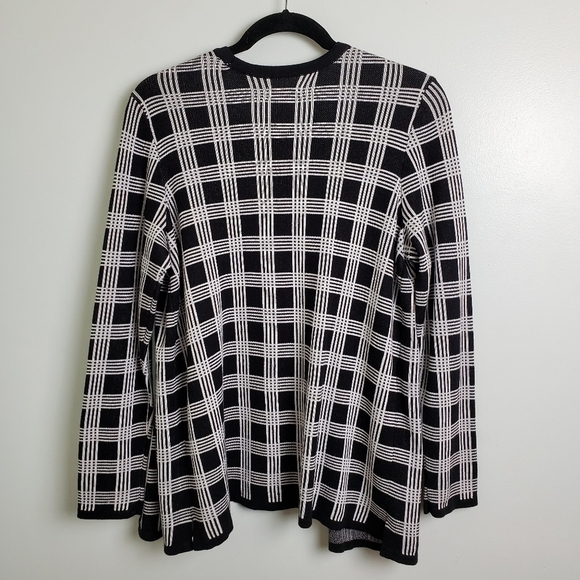 Croft and Barrow Open Front Black and White Cardigan Sz PM - Picture 4 of 6